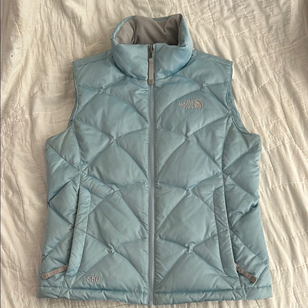 The North Face 550 Blue Quilted Puffer Vest